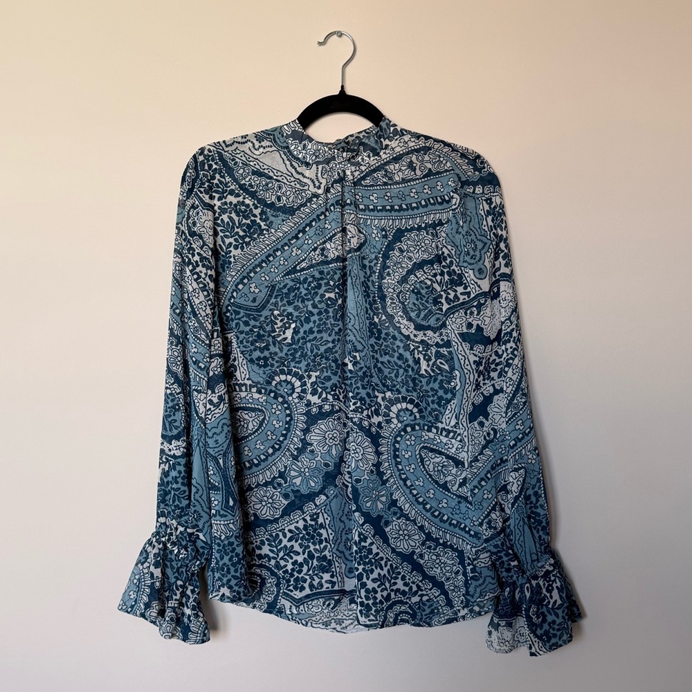 Show Me Your MuMu Teal Paisley Blouse